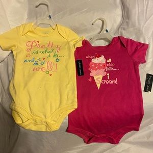 NWT Faded Glory Lot of 2 Onesies. Size 24 month.